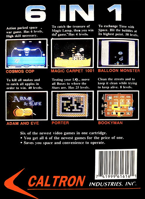 6 in 1 - Caltron (Homebrew) — Box back